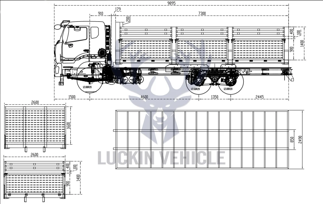 Sinotruck HOWO 371HP 30t Rhd Fence Truck Cargo Lorry Dolly Full Side Wall Board Fence Twist Cimc Lock Container CKD SKD Ethiopia Truck with Drawbar Trailer