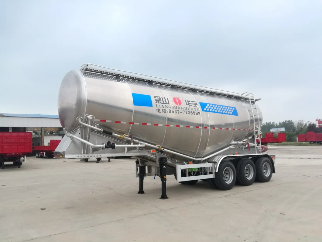 Fixed Compressor Flour Bulker Three Axle Powder Material Transport Vehicle